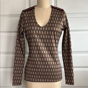 Stylish Brown Patterned Women's Top